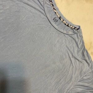 GAP Sky Blue Tee with Floral Trim